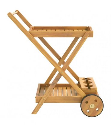 vidaXL Tea Trolley 54x87x90 cm Solid Wood Acacia