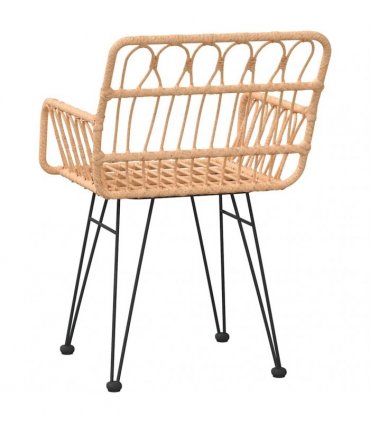 vidaXL Garden Chairs 2 pcs with Armrest 56x64x80 cm PE Rattan