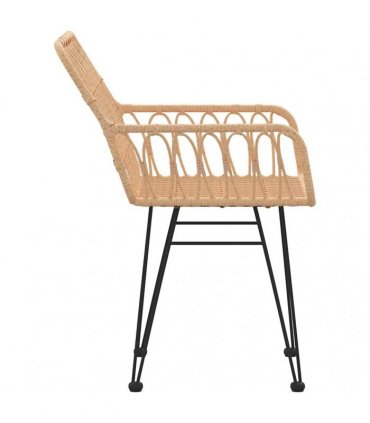 vidaXL Garden Chairs 2 pcs with Armrest 56x64x80 cm PE Rattan