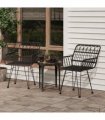 vidaXL Garden Chairs 2 pcs with Armrest Black 56x64x80 cm PE Rattan