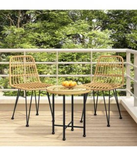 vidaXL Garden Chairs 2 pcs 48x62x84 cm PE Rattan
