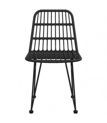 vidaXL Garden Chairs 2 pcs Black 48x62x84 cm PE Rattan