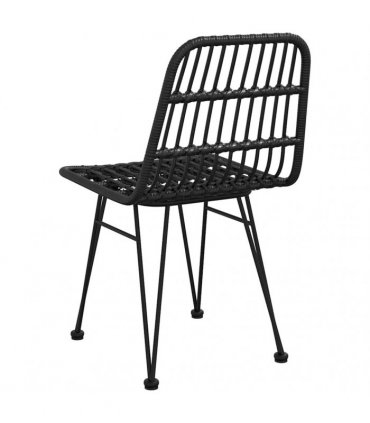 vidaXL Garden Chairs 2 pcs Black 48x62x84 cm PE Rattan