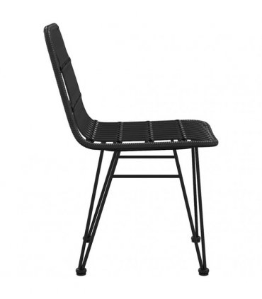 vidaXL Garden Chairs 2 pcs Black 48x62x84 cm PE Rattan