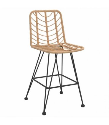 vidaXL Bar Stools 2 pcs 45x56x103,5 cm PE Rattan and Steel