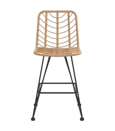 vidaXL Bar Stools 2 pcs 45x56x103,5 cm PE Rattan and Steel