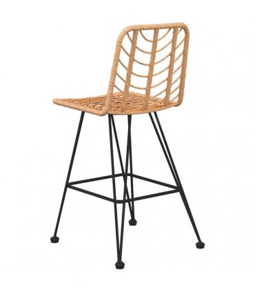 vidaXL Bar Stools 2 pcs 45x56x103,5 cm PE Rattan and Steel