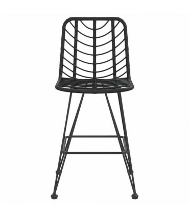 vidaXL Bar Stools 2 pcs Black 45x56x103,5 cm PE Rattan and Steel