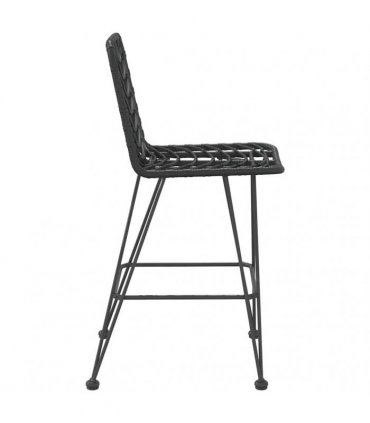 vidaXL Bar Stools 2 pcs Black 45x56x103,5 cm PE Rattan and Steel