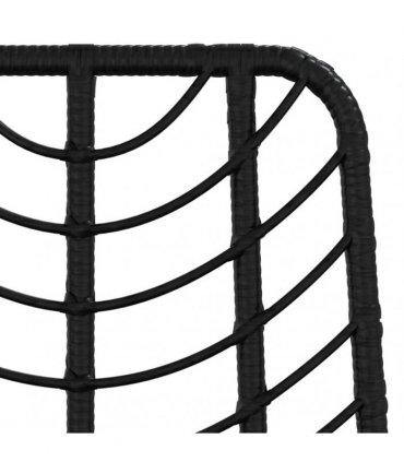 vidaXL Bar Stools 2 pcs Black 45x56x103,5 cm PE Rattan and Steel
