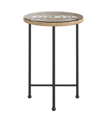 vidaXL Dining Table Ø55 cm Tempered Glass and Steel