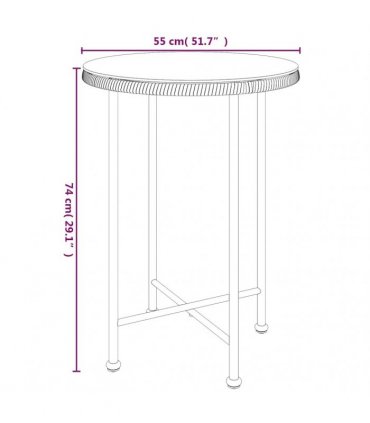 vidaXL Dining Table Ø55 cm Tempered Glass and Steel