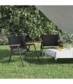 vidaXL Camping Chairs 2 pcs Black 54x43x59 cm Oxford Fabric