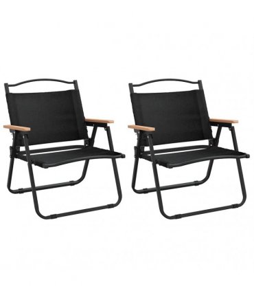 vidaXL Camping Chairs 2 pcs Black 54x43x59 cm Oxford Fabric