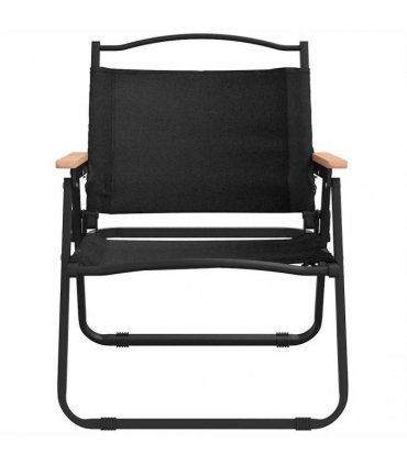 vidaXL Camping Chairs 2 pcs Black 54x43x59 cm Oxford Fabric
