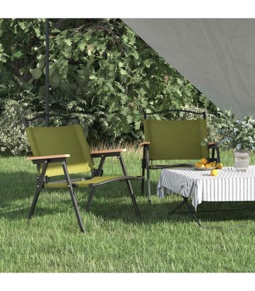 vidaXL Camping Chairs 2 pcs Green 54x43x59 cm Oxford Fabric