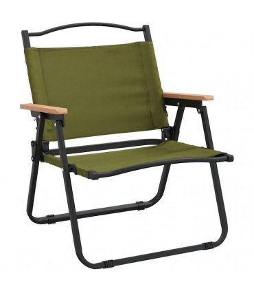 vidaXL Camping Chairs 2 pcs Green 54x43x59 cm Oxford Fabric