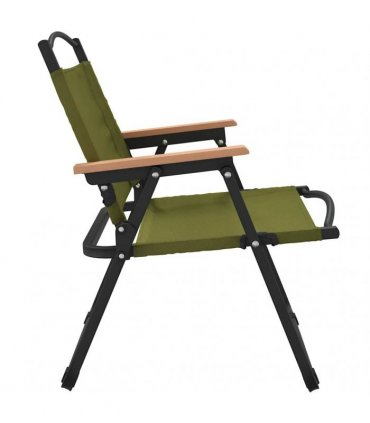 vidaXL Camping Chairs 2 pcs Green 54x43x59 cm Oxford Fabric