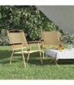 vidaXL Camping Chairs 2 pcs Beige 54x55x78 cm Oxford Fabric