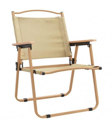 vidaXL Camping Chairs 2 pcs Beige 54x55x78 cm Oxford Fabric