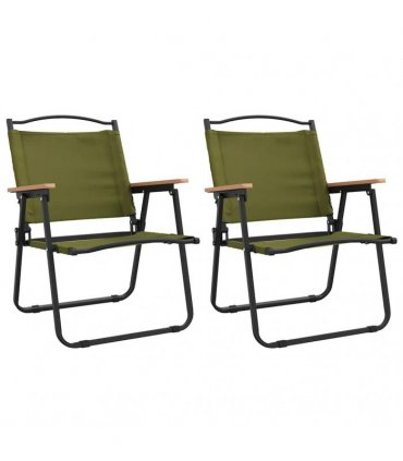 vidaXL Camping Chairs 2 pcs Green 54x55x78 cm Oxford Fabric