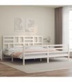 vidaXL Bed Frame without Mattress White 200x200 cm Solid Wood