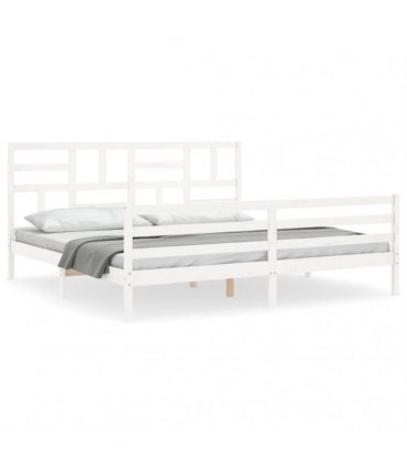 vidaXL Bed Frame without Mattress White 200x200 cm Solid Wood