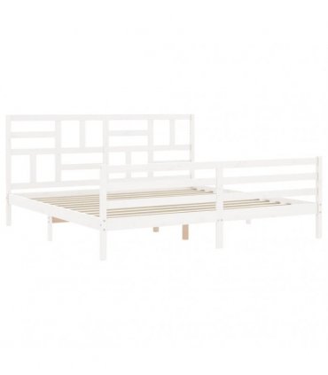 vidaXL Bed Frame without Mattress White 200x200 cm Solid Wood