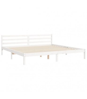 vidaXL Bed Frame without Mattress White 200x200 cm Solid Wood