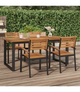 vidaXL Garden Table with U-shaped Legs 180x90x75 cm Solid Wood Acacia