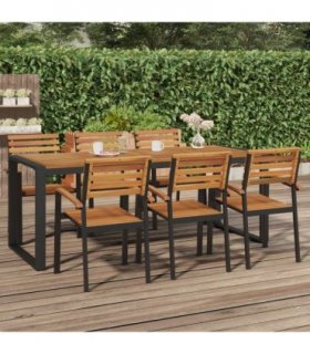 vidaXL Garden Table with U-shaped Legs 200x90x75 cm Solid Wood Acacia