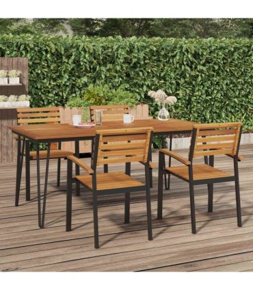 vidaXL Garden Table with Hairpin Legs 180x90x75 cm Solid Wood Acacia