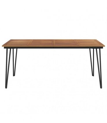 vidaXL Garden Table with Hairpin Legs 180x90x75 cm Solid Wood Acacia