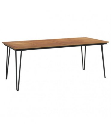 vidaXL Garden Table with Hairpin Legs 200x90x75 cm Solid Wood Acacia