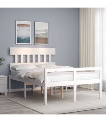 vidaXL Senior Bed without Mattress White 140x190 cm Solid Wood