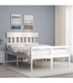 vidaXL Senior Bed without Mattress White 140x190 cm Solid Wood
