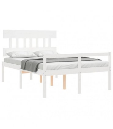 vidaXL Senior Bed without Mattress White 140x190 cm Solid Wood