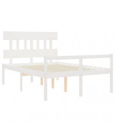 vidaXL Senior Bed without Mattress White 140x190 cm Solid Wood