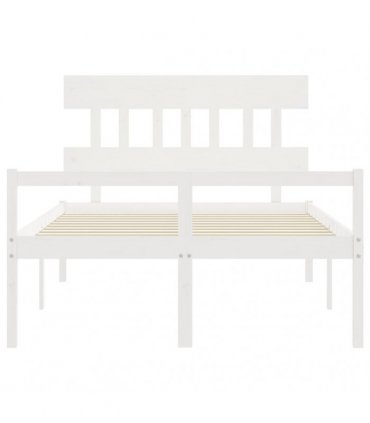 vidaXL Senior Bed without Mattress White 140x190 cm Solid Wood