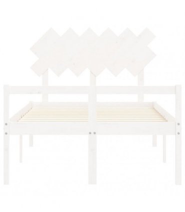 vidaXL Senior Bed without Mattress White Double Solid Wood