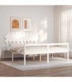 vidaXL Senior Bed without Mattress White Super King Size Solid Wood