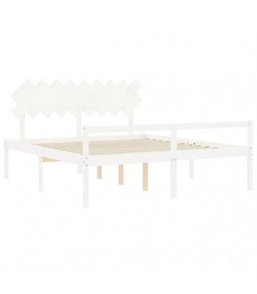 vidaXL Senior Bed without Mattress White Super King Size Solid Wood