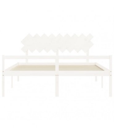 vidaXL Senior Bed without Mattress White Super King Size Solid Wood
