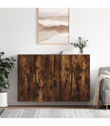 vidaXL Wall Mounted Cabinets 2 pcs Smoked Oak 69,5x34x90 cm