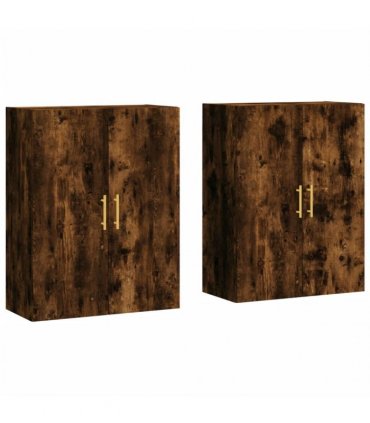 vidaXL Wall Mounted Cabinets 2 pcs Smoked Oak 69,5x34x90 cm