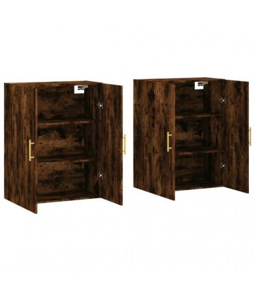 vidaXL Wall Mounted Cabinets 2 pcs Smoked Oak 69,5x34x90 cm