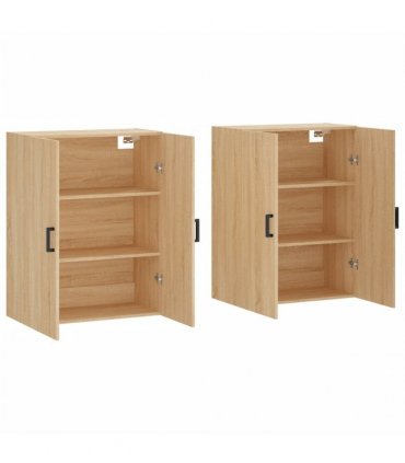 vidaXL Wall Mounted Cabinets 2 pcs Sonoma Oak 69,5x34x90 cm