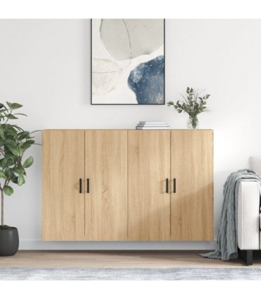 vidaXL Wall Mounted Cabinets 2 pcs Sonoma Oak 69,5x34x90 cm
