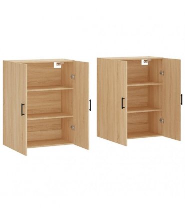 vidaXL Wall Mounted Cabinets 2 pcs Sonoma Oak 69,5x34x90 cm