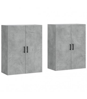 vidaXL Wall Mounted Cabinets 2 pcs Concrete Grey 69,5x34x90 cm